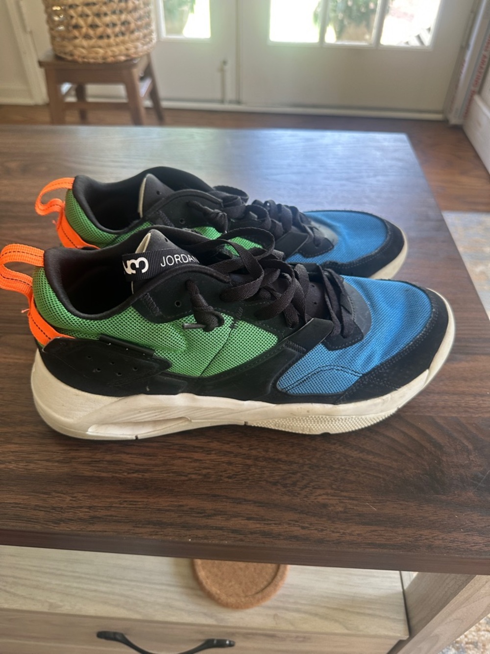 Air Jordan NFH Men’s Blue, Green & Orange Low-Top Sneakers